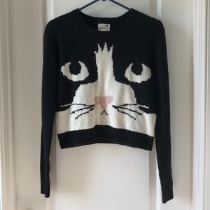 LA Hearts Cropped Cat Sweater
